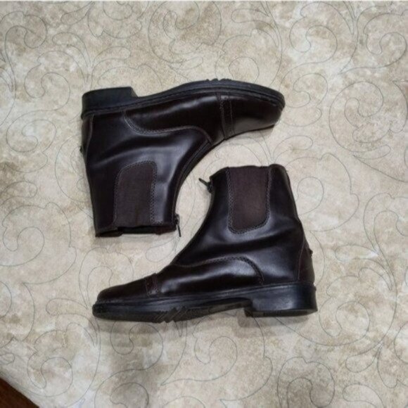 TuffRider Brown Leather Zip Front Paddock Boots 5 - Picture 6 of 12